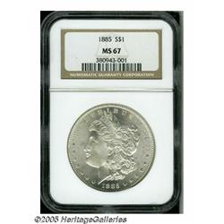 1885 S$1 MS67 NGC. An essentially brilliant Super