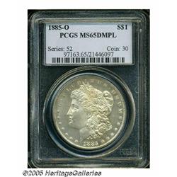 1885-O S$1 MS65 Deep Mirror Prooflike PCGS. A lig