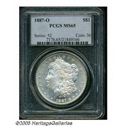 1887-O S$1 MS65 PCGS. Untoned with an intense sem