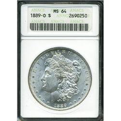 1889-O S$1 MS64 ANACS. Lustrous and essentially b