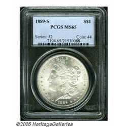 1889-S S$1 MS65 PCGS. Highly lustrous surfaces ar