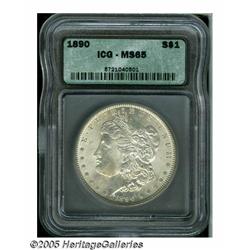 1890 S$1 MS65 ICG. Streaks of light golden-brown 