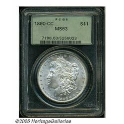 1890-CC S$1 MS63 PCGS. Well struck with bright un