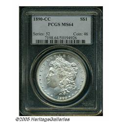 1890-CC S$1 MS64 PCGS. Nearly a Gem, only several