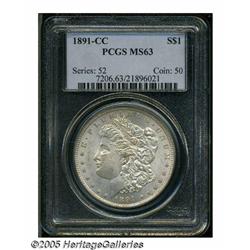 1891-CC S$1 MS63 PCGS. VAM-3. A Top 100 Variety. 