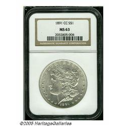 1891-CC S$1 MS63 NGC. VAM-6. Die doubling is note