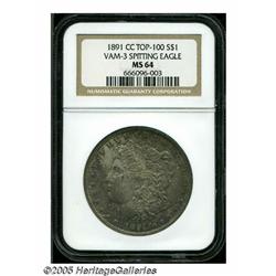 1891-CC S$1 MS64 NGC. VAM-3. A Top 100 Variety. L