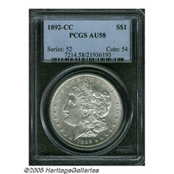 1892-CC S$1 AU58 PCGS. A hint of friction is dete
