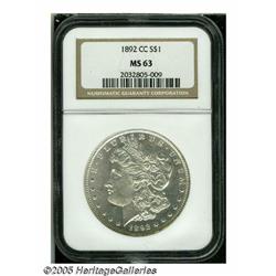 1892-CC S$1 MS63 NGC. Well struck, highly lustrou