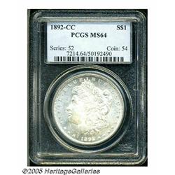 1892-CC S$1 MS64 PCGS. While lower grade examples