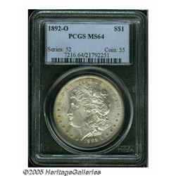 1892-O S$1 MS64 PCGS. Highly lustrous surfaces di