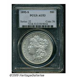 1892-S S$1 AU53 PCGS. Very well detailed, for the