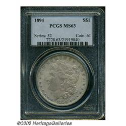 1894 S$1 MS63 PCGS. The obverse is layered in haz