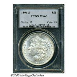 1894-S S$1 MS63 PCGS. Delicate gold color visits 