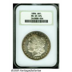 1896 S$1 MS65 Deep Mirror Prooflike NGC. This coi