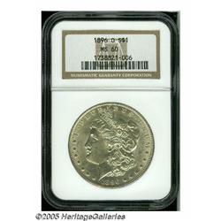 1896-O S$1 MS60 NGC. Untoned with only a few scuf