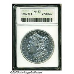 1896-S S$1 AU53 ANACS. An untoned better date Sil