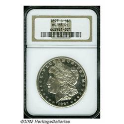 1897-S S$1 MS65 Prooflike NGC. The highly reflect