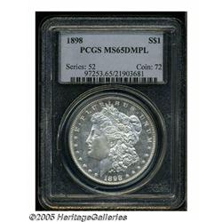1898 S$1 MS65 Deep Mirror Prooflike PCGS. Notably