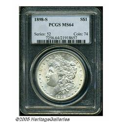 1898-S S$1 MS64 PCGS. Silver-gray surfaces reveal