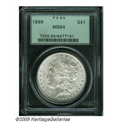 1899 S$1 MS64 PCGS. Silver-gray lustrous surfaces