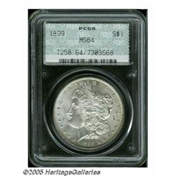 1899 S$1 MS64 PCGS. Lustrous surfaces display hin
