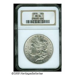 1899 S$1 MS64 NGC. This flashy Morgan dollar is s
