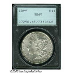 1899 S$1 MS65 PCGS. A nearly untoned Gem, lustrou