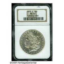 1900-S S$1 MS65 NGC. This 1900-S Morgan exhibits 