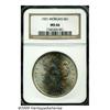 Image 1 : 1921 S$1 MS66 NGC. A vertical swath of deeper nav