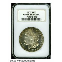 1921 S$1 MS64 Deep Mirror Prooflike NGC. Fully st