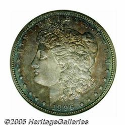 1896 S$1 PR65 NGC. A magnificently toned specimen
