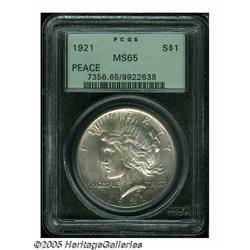 1921 S$1 MS65 PCGS. This Peace dollar displays ad