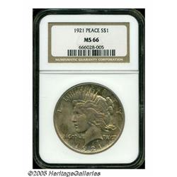 1921 S$1 MS66 NGC. In addition to being the first