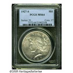 1927-S S$1 MS64 PCGS. Well struck and essentially