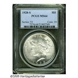 1928-S S$1 MS64 PCGS. VAM-4. A lustrous, brillian