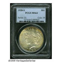 1928-S S$1 MS64 PCGS. Most Uncirculated '28-S Pea