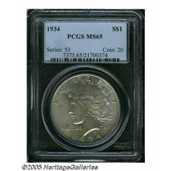 1934 S$1 MS65 PCGS. Well struck with an attractiv