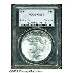 1934 MS66 PCGS. Virtually mark-free with bountifu