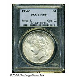 1934-S S$1 MS64 PCGS. Just over a million pieces 
