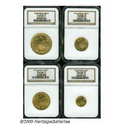 1990 G$5 Tenth-Ounce Gold Eagle MS69 NGC; 1990 Qu