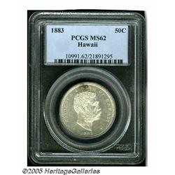 1883 50C Hawaii Half Dollar MS62 PCGS. Semi-refle