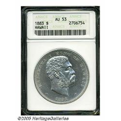 1883 S$1 Hawaii Dollar AU53 ANACS. A brilliant Ha