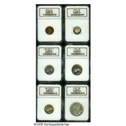 1942 1C Six Piece Proof Set PR65 to PR66 NGC. The