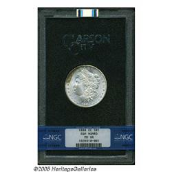 1884-CC S$1 MS66 NGC. An arc of forest-green, rub