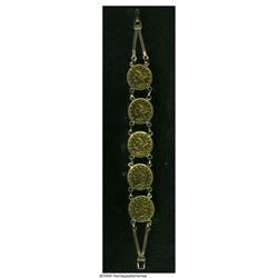 An Uncertified bracelet formed of five highly pol