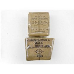 B.L. SNIDER ARM BALL AMMO, SOLID CARTRIDES FOR SNIDER RIFLES BY KYNOCH AMMO