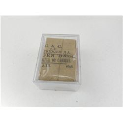 C.A.C. N.Z. CARTRIDGES S.A. SNIDER BALL B.L. RIFLE OR CARBINE AIII 1808 AMMO