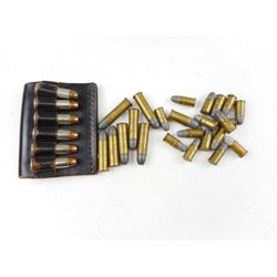 ASSORTED 38 SPECIAL & .32 S & W, INCLUDING LEATHER AMMO CLIP