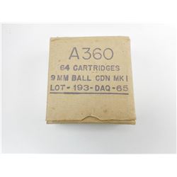 A360 9MM BALL CDN MK1 LOT 193-DAQ-65 AMMO